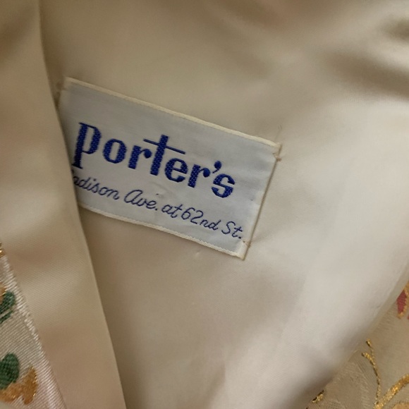 VTG 1950’s Porter’s Madison Ave at 62nd Street Brocade Rhinestone Party Dress - Picture 13 of 15